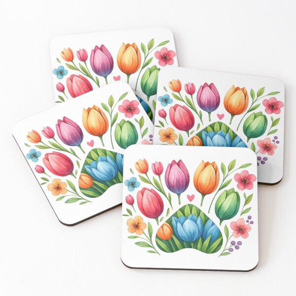 Item preview, Floral Tulip Paw Print with Colorful Garden Flowers designed and sold by ArtfulWeave.