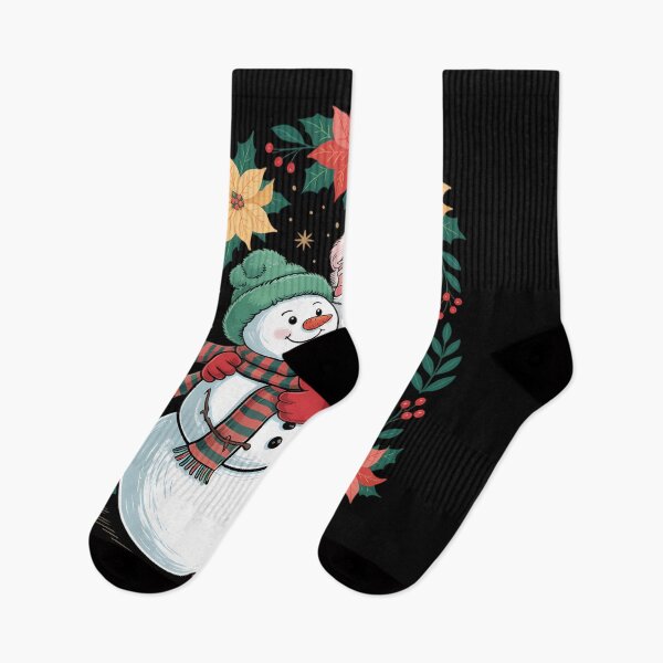 Item preview, Floral Christmas Santa Hugging Snowman Xmas Holiday designed and sold by DeadlockCrew.