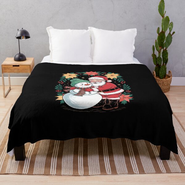 Item preview, Floral Christmas Santa Hugging Snowman Xmas Holiday designed and sold by DeadlockCrew.