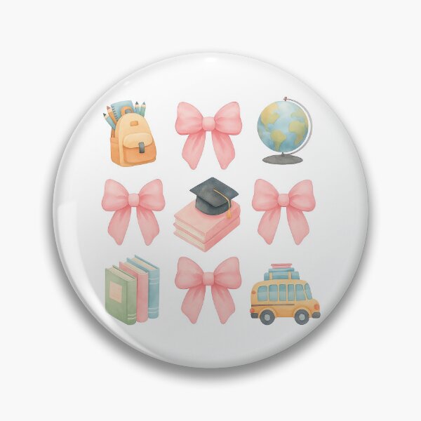 Item preview, Cute Back to School Elements with Pink Bows and Books designed and sold by ArtfulWeave.