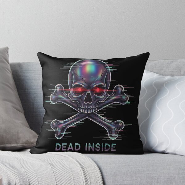 Item preview, DEAD INSIDE – Glitched Skull Cyberpunk Halloween  designed and sold by FelixnRobinus.