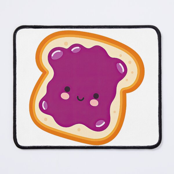 Item preview, Kawaii Jelly Toast Character in Purple with Happy Face designed and sold by ArtfulWeave.