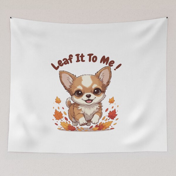 Item preview, Leaf It To Me Chihuahua Dog Running in Fall Leaves Cute Autumn designed and sold by The Real Life Symphony.