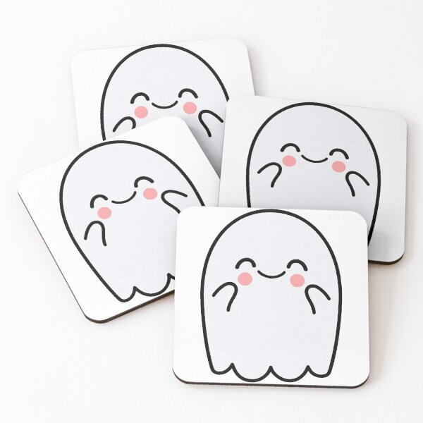 Item preview, Lindo fantasma kawaii con mejillas sonrojadas y sonrisa designed and sold by ArtfulWeave.
