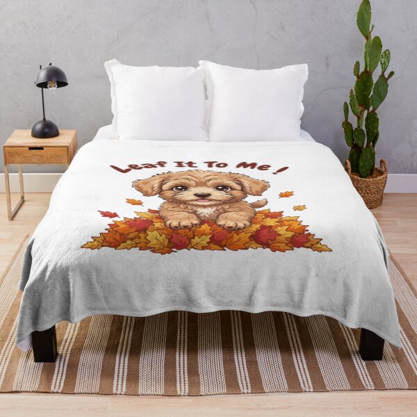 Item preview, Leaf It To Me Lagotto Romagnolo Dog Running in Fall Leaves Cute Autumn designed and sold by The Real Life Symphony.