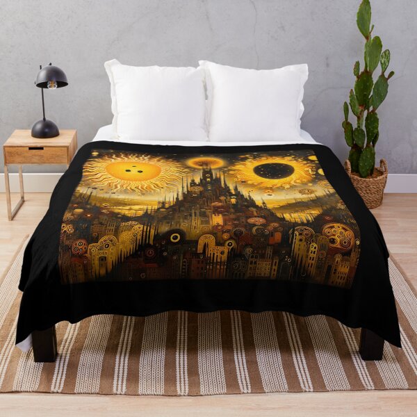 Item preview, Mystical Yellow City – Surreal Fantasy Design designed and sold by uajgmovwu76.