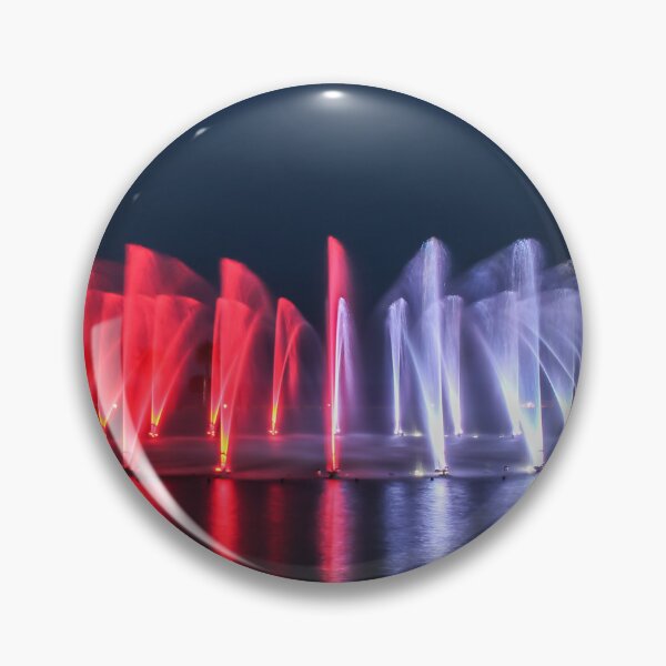 Item preview, Nighttime Multicolor Fountain Show With Red and Blue Water Jets Reflections designed and sold by Nmallia.