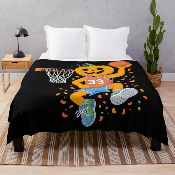 Item preview, Pumpkin Playing Basketball Dunk Halloween designed and sold by ValerieRodrigue.