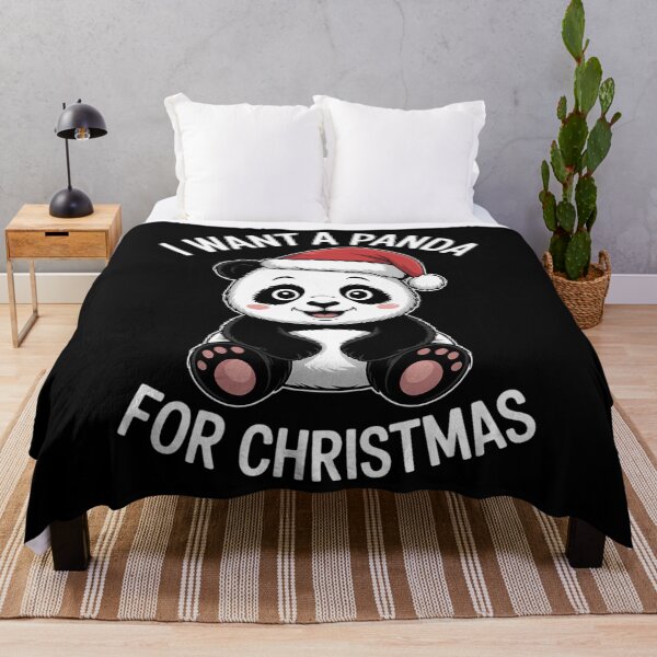 Aperçu de l'œuvre Je veux un panda pour Noël Pyjama panda garçons filles créée et vendue par papertaless.