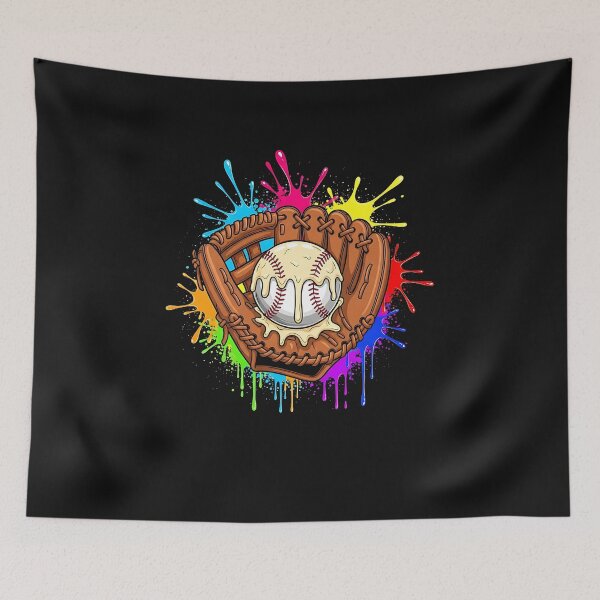 Item preview, Baseball Glove Ice Cream Drip Colorful Trendy Boys Drip Raglan Baseball Tee designed and sold by facegm.