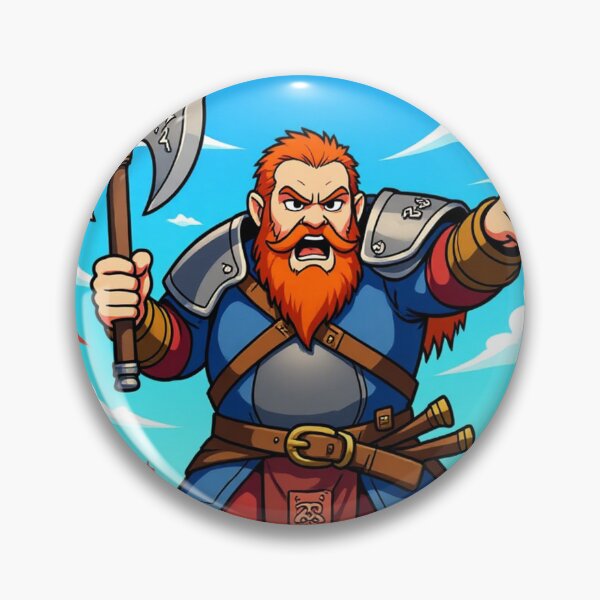 Item preview, Cartoon-style Dwarven Warrior On Battlefield designed and sold by Fanta-sticky.