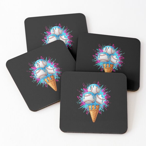 Item preview, Baseball Ice Cream Funny Ice Cream Baseball Drip Watercolor designed and sold by facegm.