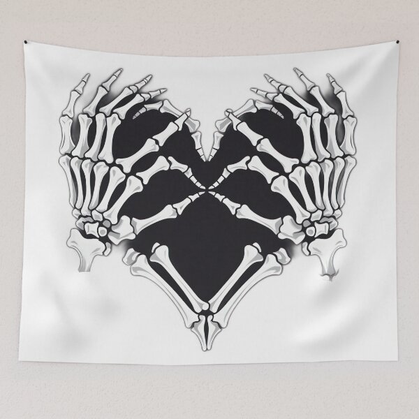 Item preview, Valentines Day gothic black heart with skeleton hands,valentine heart,valentine art,valentine design designed and sold by Expressions-Sel.