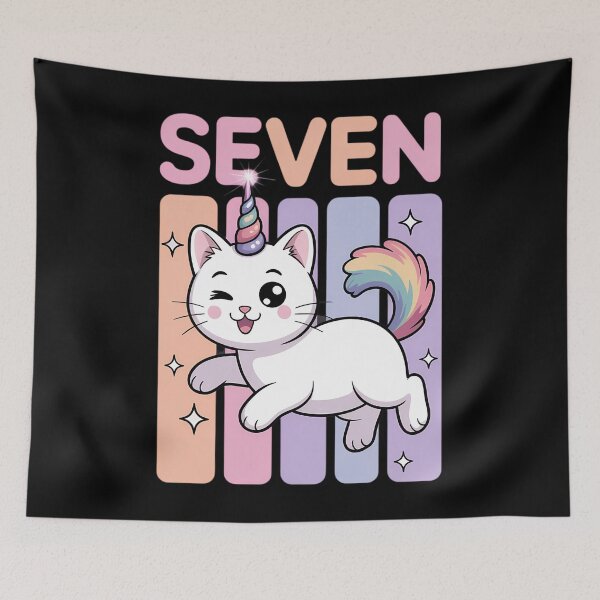 Item preview, 7 Year Old Cute Caticorn Cat Unicorn Birthday Girl B-day designed and sold by Bandikonsalez.