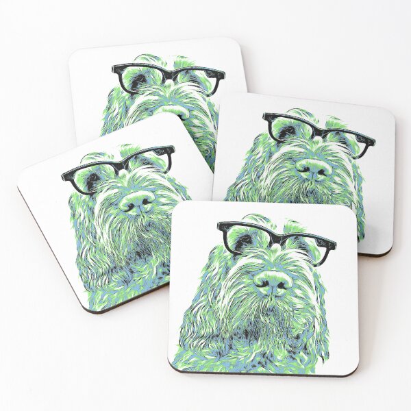 Item preview, Intelligent friend Spinone abstract green by heidiannemorris designed and sold by FOLK ART FUSION by heidiannemorris.