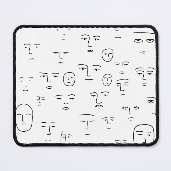 Item preview, Abstract Doodle Faces Pattern – Hand-Drawn Line Art designed and sold by The Sandy Design Store.
