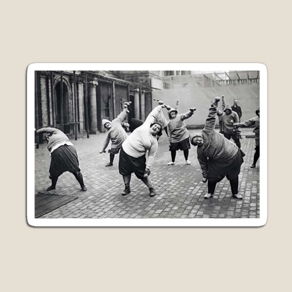 Vintage Cute Women Exercising Magnet