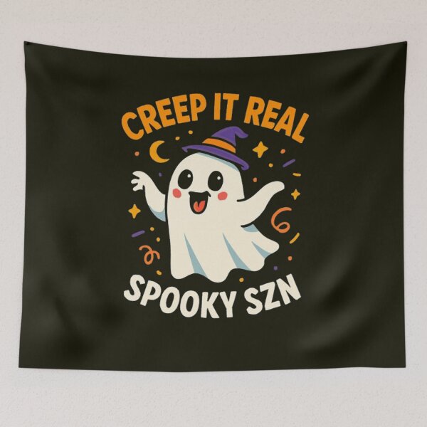 Item preview, Cute Cartoon Ghost in Witch Hat – Funny Halloween Design for Spooky Season Fans designed and sold by kakaworld.