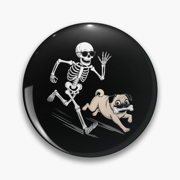 Item preview, Funny Skeleton Chasing Pug Halloween Dog Mom Pug Lover designed and sold by Bandikonsalez.
