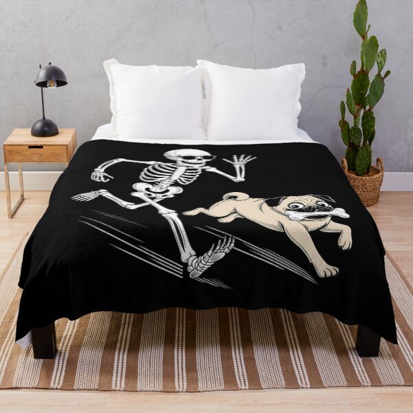 Item preview, Funny Skeleton Chasing Pug Halloween Dog Mom Pug Lover designed and sold by Bandikonsalez.
