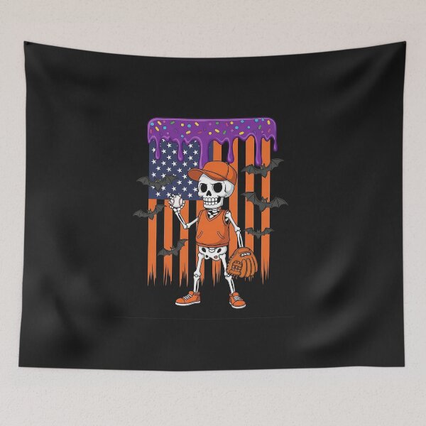 Item preview, Baseball Skeleton US Flag Ice Cream Drip Halloween designed and sold by diyoor.