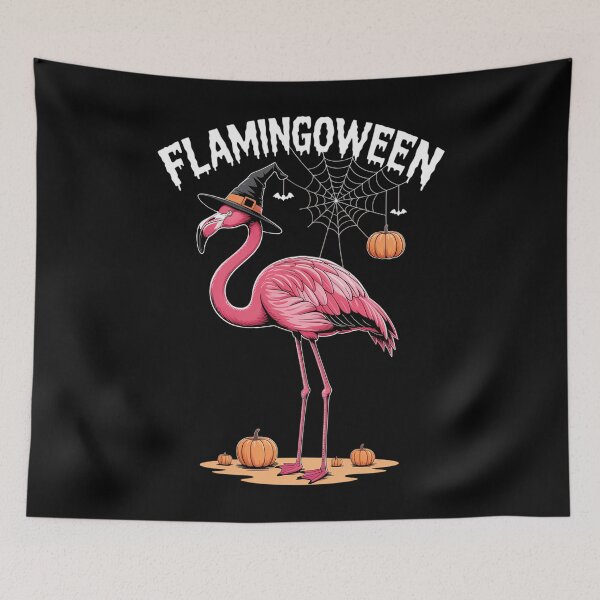 Item preview, Flamingoween Pink Flamingo Witch Hat Pumpkin Halloween designed and sold by Bandikonsalez.