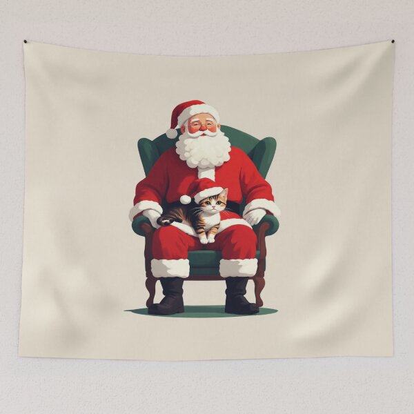 Item preview, Santa and Kitten - Christmas 2025 designed and sold by SuperVenus.