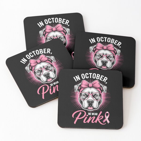Item preview, In October We Wear Pink Breast Cancer Awareness Pitbull Dog designed and sold by Bandikonsalez.