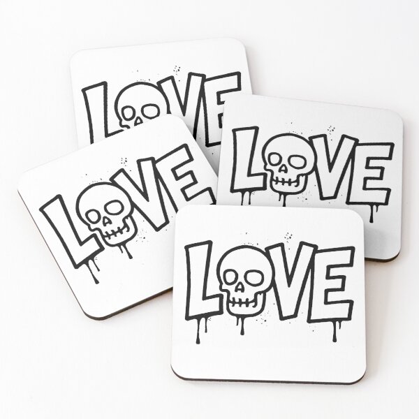 Item preview, LOVE Skull Typography – Gothic Grunge Line Art designed and sold by Sandy's Cheeky Studio.