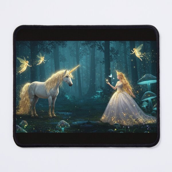 Item preview, Golden Fairy with Mystical Unicorn of the Enchanted Forest designed and sold by KoruWairua-Arts.