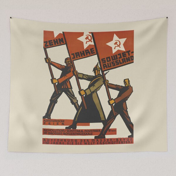 Item preview, Vintage 10th Anniversary USSR Poster | 1932 Soviet Propaganda Art Print - Early Soviet Union History, Bolshevik Revolution Decor & Communist Era Collectible designed and sold by RevolutionToday.
