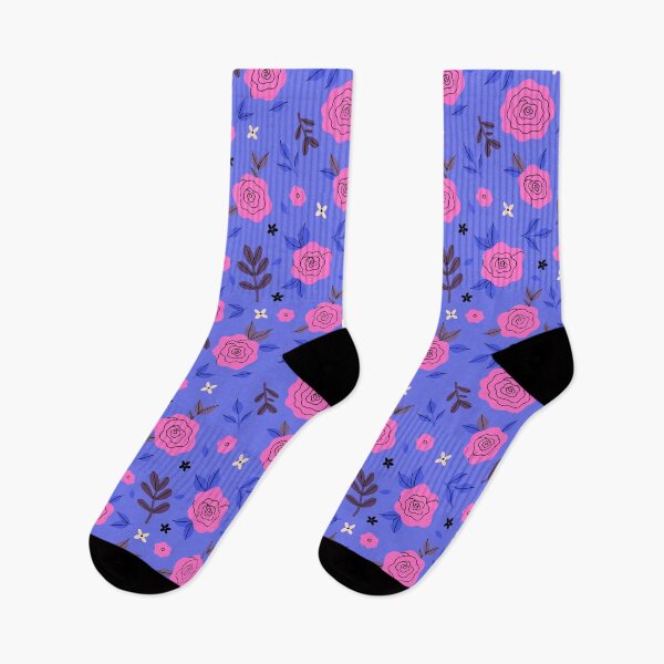 Item preview, pink roses on a blue background designed and sold by burbura.