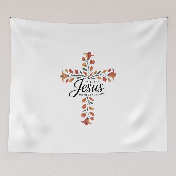 Item preview, Fall for Jesus, He never leaves designed and sold by jkrphoto.