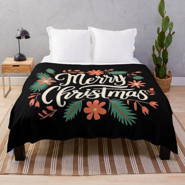 Item preview, Merry Christmas Floral Design – Red Flowers and Green Leaves Holiday Art designed and sold by Cultradesign.