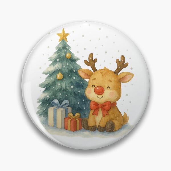 Item preview, Adorable Reindeer Christmas Magic - Premium Watercolor Digital Art designed and sold by MaliEva.