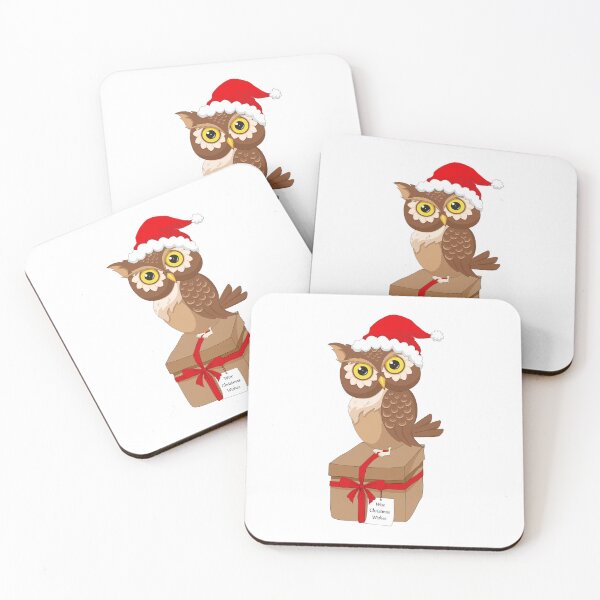 Item preview, Cute Christmas Owl with Gift Box "Wise Christmas Wishes" designed and sold by JohanaStyle.