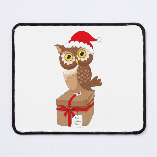 Item preview, Cute Christmas Owl with Gift Box "Wise Christmas Wishes" designed and sold by JohanaStyle.