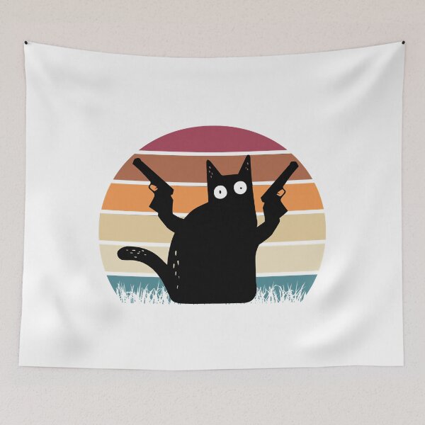 Item preview, Vintage Retro Black Cat Pew Pew Madafakas! funny cat pew pew madafakas designed and sold by ArianaContrer4.