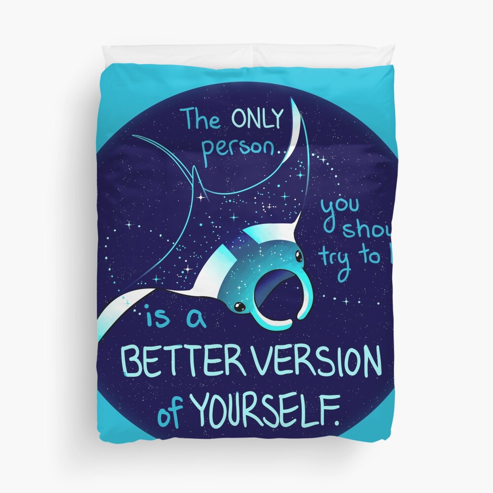 "The Only Person You Should Try to Be" Galaxy Manta Ray Duvet Cover
