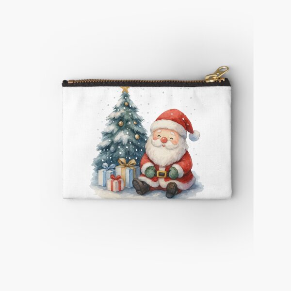 Item preview, Cozy Santa & Snowy Christmas Tree - Essential Holiday Watercolor Art designed and sold by MaliEva.