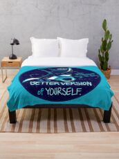 "The Only Person You Should Try to Be" Galaxy Manta Ray Throw Blanket