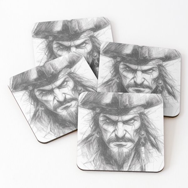 Item preview, Pirate Pencil Sketch designed and sold by Leon Woods Pencil Art.
