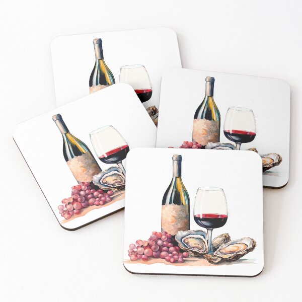 Item preview, Red Wine, Oysters, and Grapes Still Life designed and sold by LanaGustavsson.