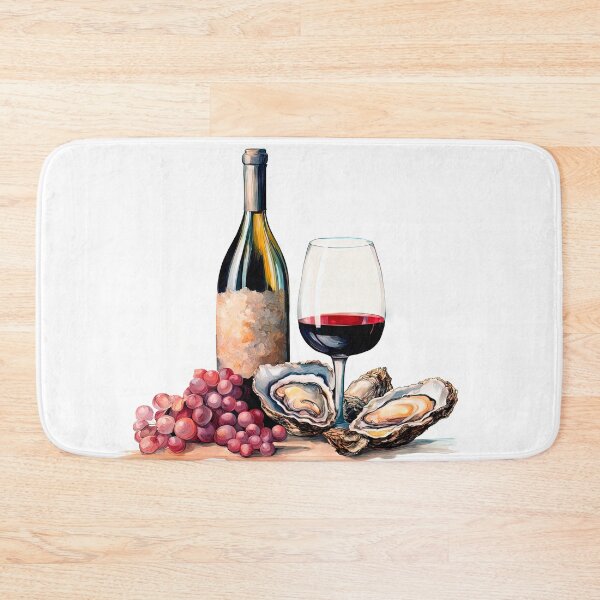 Item preview, Red Wine, Oysters, and Grapes Still Life designed and sold by LanaGustavsson.