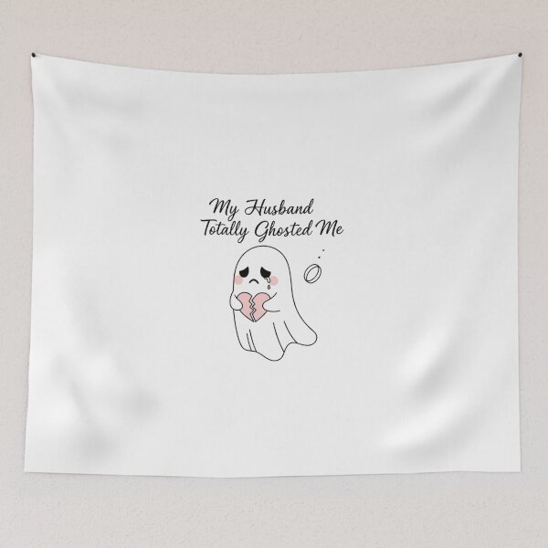 Item preview, My Husband Totally Ghosted Me Minimalist Sad Ghost Divorce Sticker Tee designed and sold by GeniePixel.