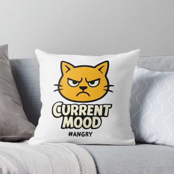 Item preview, Current Mood Angry Cat – Funny Grumpy Cartoon Meme Design designed and sold by graphicnew.