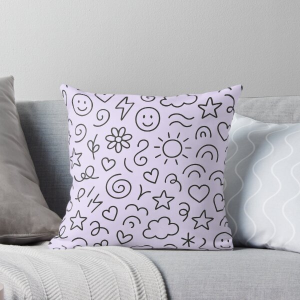 Item preview, Cute Doodle Pattern – Smiley Hearts Stars Clouds and Rainbows designed and sold by graphicnew.