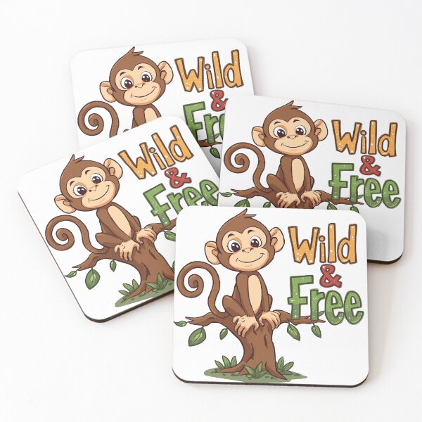 Item preview, Wild & Free – Happy monkey in a tree | Funny animal design for positive vibes designed and sold by ParaSiempreS.