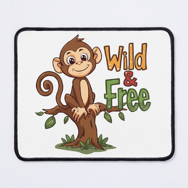 Item preview, Wild & Free – Happy monkey in a tree | Funny animal design for positive vibes designed and sold by ParaSiempreS.