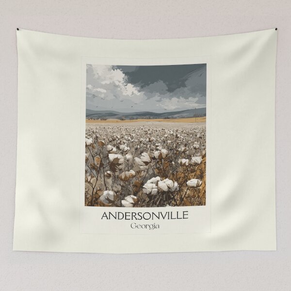 Item preview, Andersonville Georgia Cotton Field Art Print designed and sold by TuncGK.